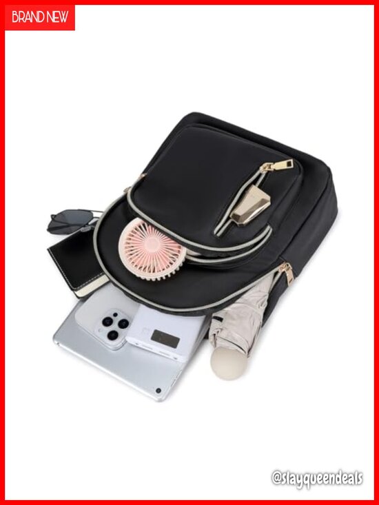 Water-Resistant Nylon Mini Backpack Purse for Women, Travel Daypack with Tablet main image 6